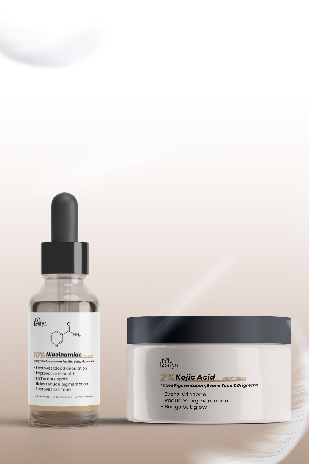 10% Niacinamide Face Serum 30ML & 2% Kojic Acid  Glow Fusion Night Cream 50GM